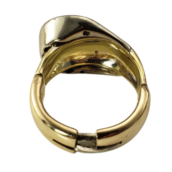 14 Karat Two Tone Gold and Baguette Diamond Adjustable Ring Size 7-8 #20918 - Picture 5 of 7